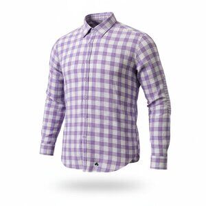 Men's Check Long Sleeve Cotton Shirt CLBN Clover Label 17" Neck Size Medium